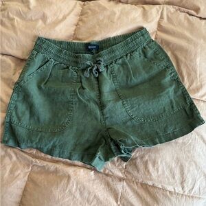 Quince Olive Linen Shorts for Women
